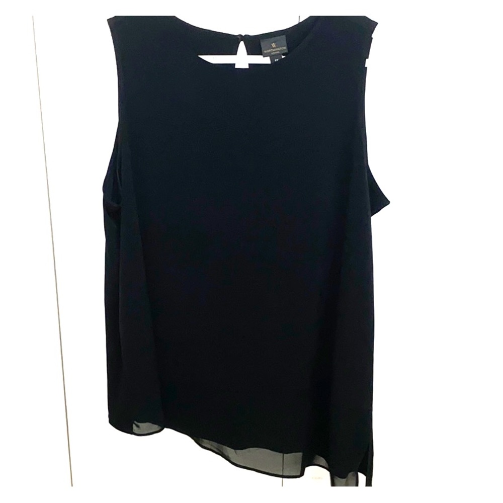 Flattering black asymmetric bottom top